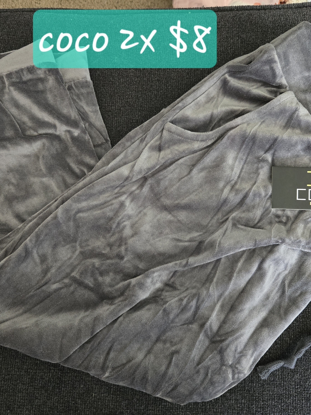 Cozy Velour Lounge Leggings - Gray